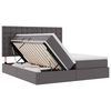 vidaXL Bett mit Stauraum und LED Grau 180 x 200 cm Kunstleder