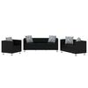 vidaXL Sofa-Set Kunstleder 3-Sitzer + 2-Sitzer + Sessel Schwarz