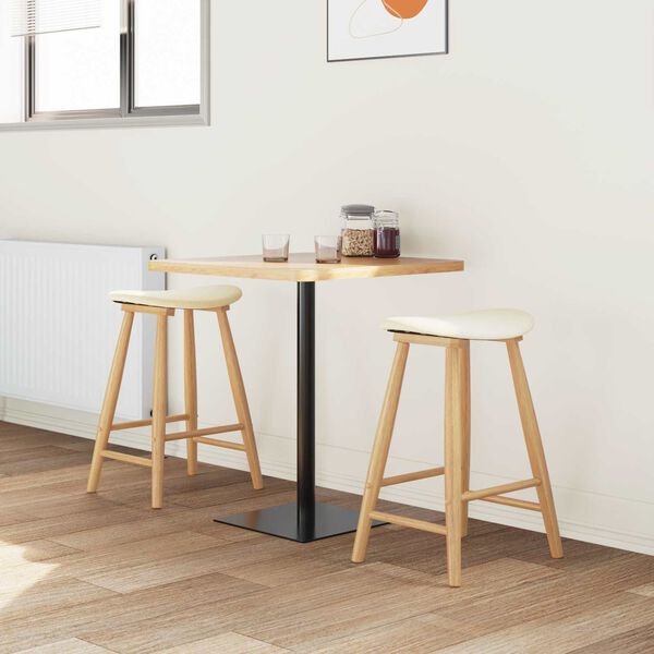 vidaXL Esszimmerst&uuml;hle 2 pcs Natur 46 x 37 x 63 cm Massives Gummiholz