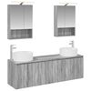 vidaXL Badezimmerschrank-Set 5 pcs Grau Sonoma Holzwerkstoff