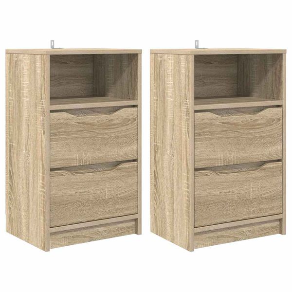 vidaXL Nachttische 2 pcs Sonoma-Eiche 40 x 30 x 467 cm Holzwerkstoff