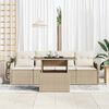 vidaXL Garten-Sofa-Set mit Kissen 5 pcs Beige Poly Rattan