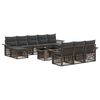 vidaXL Gartensofa-set 11 stk. Grau und Dunkelgrau Poly-Rattan