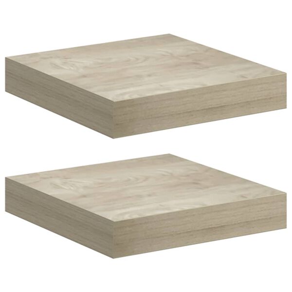 vidaXL Schwebende Wandregale 2 Stk. Eichefarben 23x23,5x3,8cm MDF