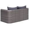 vidaXL 7-tlg. Garten-Lounge-Set mit Kissen Poly Rattan Grau
