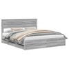 vidaXL Bettrahmen Graues Sonoma 200 x 200 cm Ingenieurs Holz