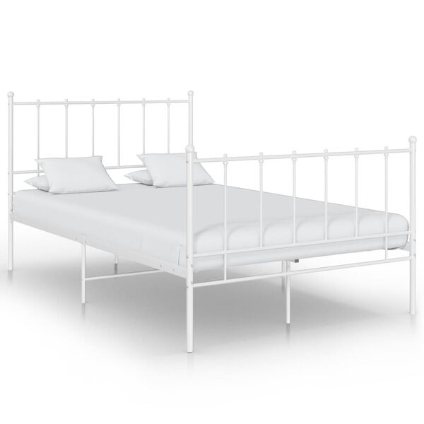vidaXL Bett Wei&szlig; Metall 120x200 cm