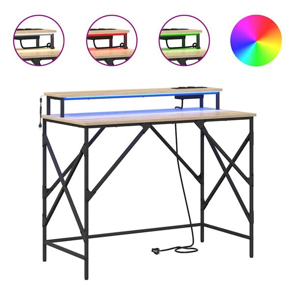 vidaXL Schreibtisch Sonoma-Eiche 100 x 50 x 86,5 cm Holzwerkstoff