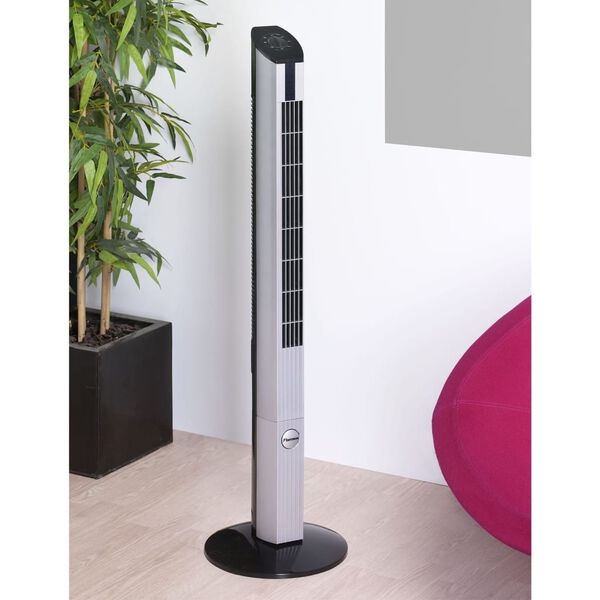 Bestron Turmventilator mit Timer 50 W schwarz/silber DFT430