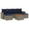 vidaXL 7-teiliges Gartensofa-Set mit Kissen, grau, Polyrattan