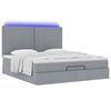vidaXL Ottoman-Bett mit Matratze & LEDs Hellgrau 180x200 cm Stoff