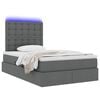 vidaXL Bett mit Stauraum und LED Dunkelgrau 120 x 190 cm Polyester