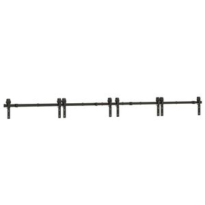 vidaXL Schiebet&uuml;rbeschlag-Set 366 cm Stahl Schwarz