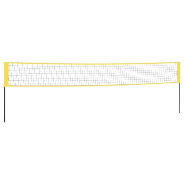 vidaXL Badminton-Netz Gelb und Schwarz 600x155 cm PE-Gewebe