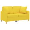 vidaXL 2-Sitzer-Sofa mit Zierkissen Hellgelb 120 cm Stoff