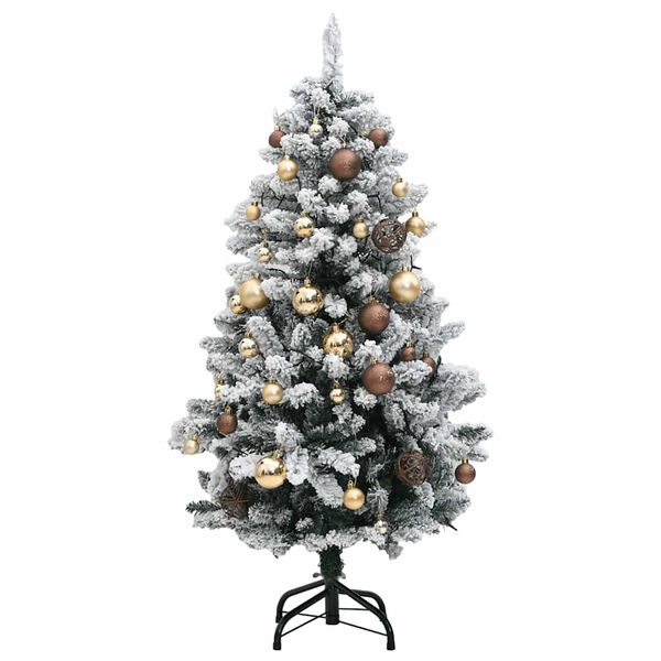 vidaXL K&uuml;nstlicher Weihnachtsbaum Klappbar 150 LEDs & Kugeln 150 cm