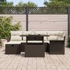 vidaXL Garten-Sofa-Set mit Kissen mit Speicher 7 pcs Braun Poly Rattan