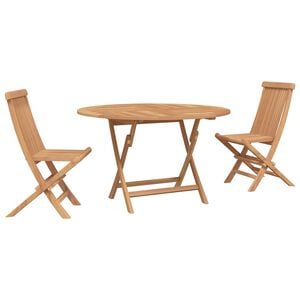 vidaXL Garten Bistro Set 3 Stk. Natur Massivholz Teak