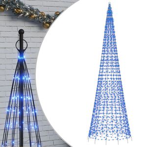 vidaXL LED-Weihnachtsbaum f&uuml;r Fahnenmast 1534 LEDs Blau 500 cm