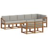 vidaXL Outdoor-Sofagarnitur mit Kissen 8 pcs Nat&uuml;rlich und Hellgrau