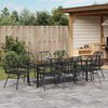 vidaXL Garten Essgruppe 9 pcs Schwarz Poly-Rattan