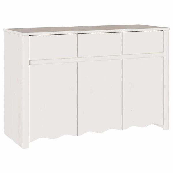 vidaXL Sideboard Drammen Wei&szlig; 114 x 43 x 75.5 cm Massivholz Kiefer