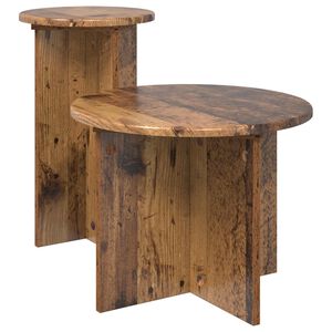 vidaXL Beistelltisch-Set mit Speicher 2 pcs Altholz Holzwerkstoff