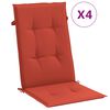 vidaXL Hochlehner-Auflagen 4 Stk. Melange Rot 120x50x4 cm Stoff
