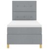 vidaXL LED Boxspringbett mit Matratze Hellgrau 90 x 200 cm Stoff