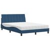 vidaXL Bett mit Matratze "Hanko" Blau 140x200 cm Stoff