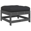 vidaXL Gartenhocker mit Kissen Grau Massivholz Kiefer