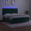 vidaXL Boxspringbett mit Matratze & LED Dunkelgr&uuml;n 180x200 cm Samt