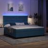 vidaXL LED Boxspringbett mit Matratze Dunkelblau 200 x 200 cm Stoff