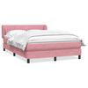 vidaXL Boxspringbett mit Matratze Rosa 160x220 cm Samt