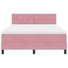 vidaXL Boxspringbett mit Matratze mit Kopfteil Rosa 160 x 200 cm Samt