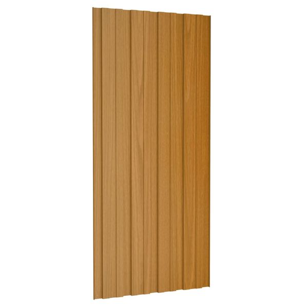 vidaXL Dachpaneele 12 Stk. Verzinkter Stahl Holzoptik Hell 100x45 cm
