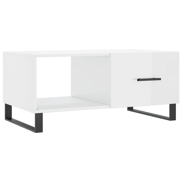 vidaXL Couchtisch Hochglanz-Wei&szlig; 90x50x40 cm Holzwerkstoff