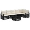 vidaXL Gartensofa-set 7 stk. Schwarz und Cremewei&szlig; Poly-Rattan