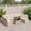 vidaXL Sofa Set mit Kissen 10 pcs Beige und Creme Poly-Rattan