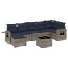 vidaXL 8-teiliges Gartensofa-Set mit Kissen, grau, Polyrattan