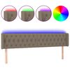 vidaXL LED Kopfteil Taupe 203x16x78/88 cm Stoff