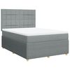 vidaXL Boxspringbett mit Matratze Hellgrau 160x200 cm Stoff