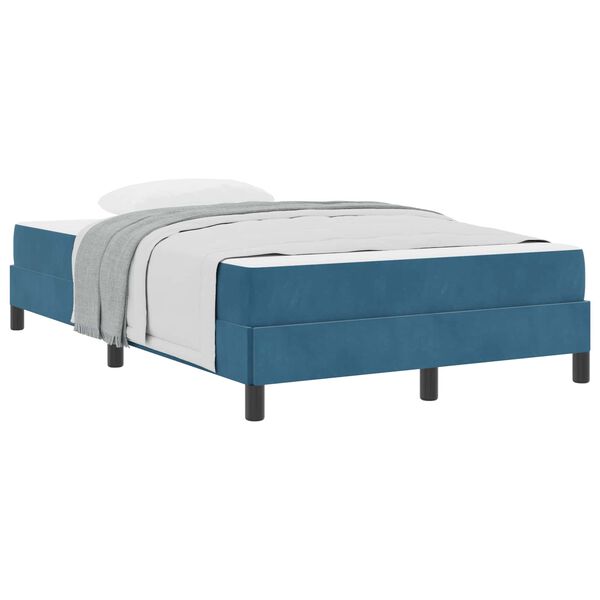 vidaXL Boxspringbett mit Matratze Dunkelblau 120 x 200 cm Stoff