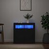 vidaXL Sideboard mit LED-Leuchten Schwarz 80x35x75 cm