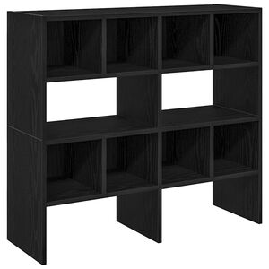 vidaXL Schuhregale 2 Stk. Stapelbar Schwarz Eichen-Optik 89,5x30x40 cm