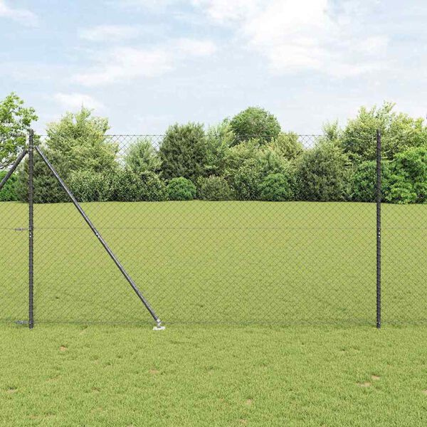 vidaXL Zaunpfosten Grau 10 x 1,6 m (40 x 40 mm Maschen) Stahl und PVC