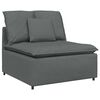 vidaXL Modulares Sofa mit Kissen Dunkelgrau