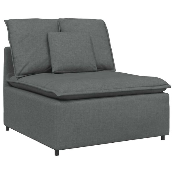 vidaXL Modulares Sofa mit Kissen Dunkelgrau