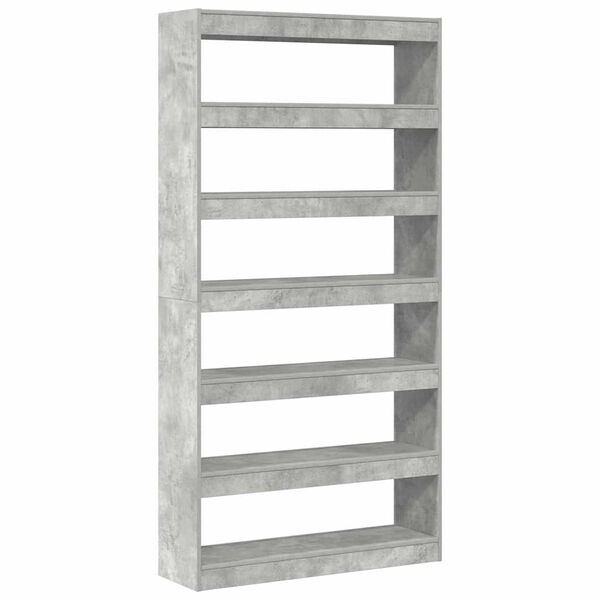 vidaXL B&uuml;cherregal Beton Grau 100 x 30 x 198 cm Holzwerkstoff