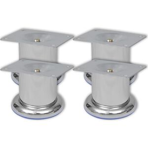 4 x M&ouml;belfu&szlig; Sofafu&szlig; Sockelfu&szlig; Chrom rund 60 mm